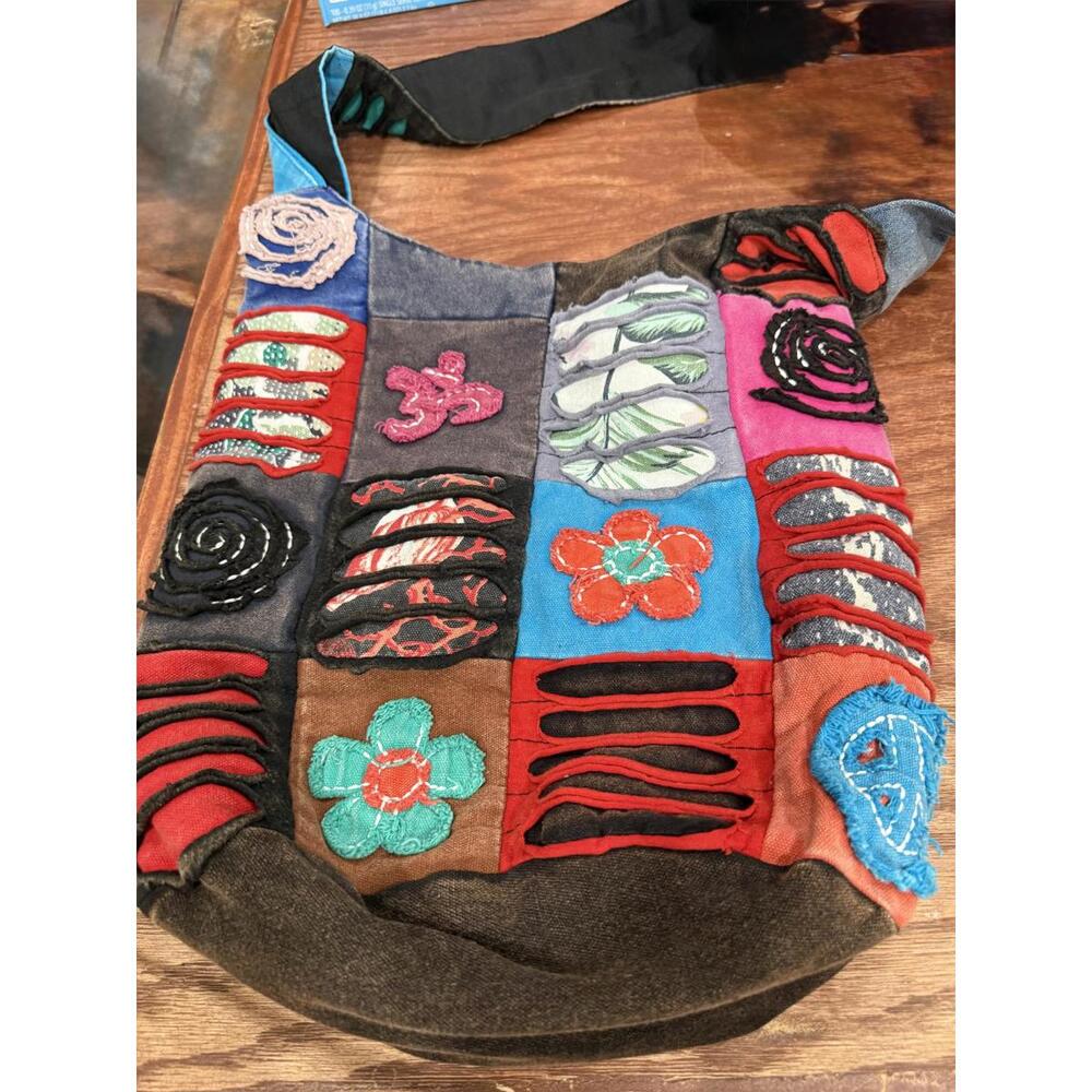 Boho Cross Body Bag Flower Pattern